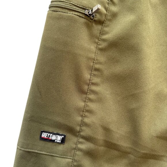 Greys Anatomy By Barco Spandex Stretch Olive Scrub Pants L Adjustable Drawstring - Picture 7 of 9
